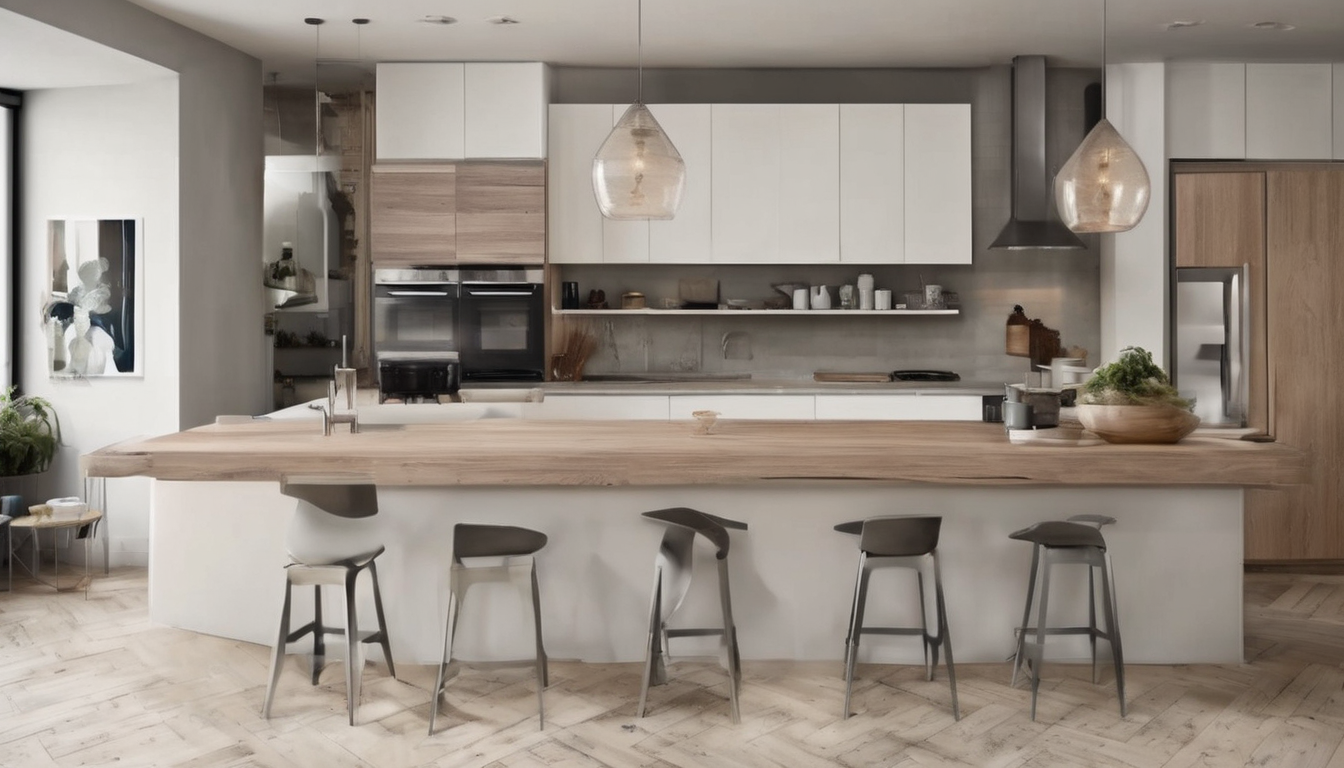 A skilled kitchen fitter installing modern cabinetry during a home renovation, demonstrating craftsmanship and attention to detail.