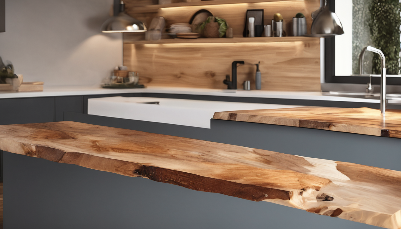 Close-up of sanded oak timber surface being sealed with thin epoxy penetrate for epoxy resin countertop preparation, showing even application on grain and edges.