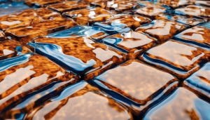 How to calculate resin volume and cost for large river table pours - top-down photo of a live-edge slab with measurement marks and resin flow plan